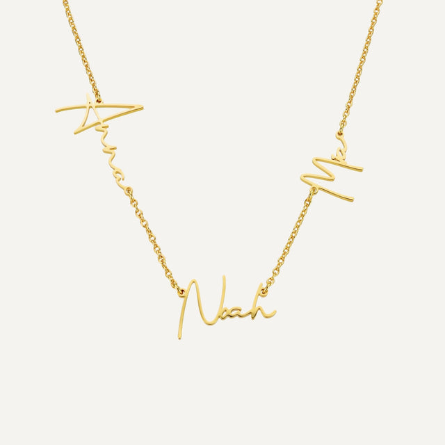 Multi Name Signature Necklace