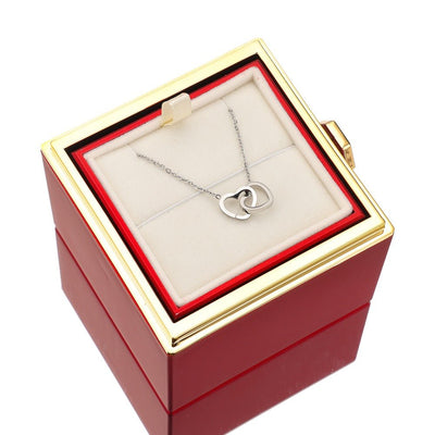 De Eeuwige Roos Box - Met Gepersonaliseerde Ketting & Echte Roos