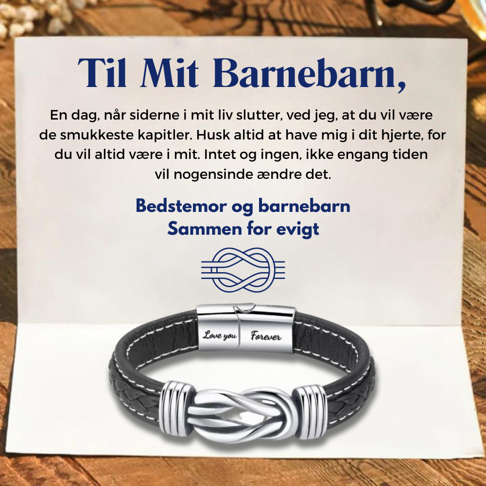 Til Mit Barnebarn - For Altid Forbundne - Uendelig Læderarmbånd