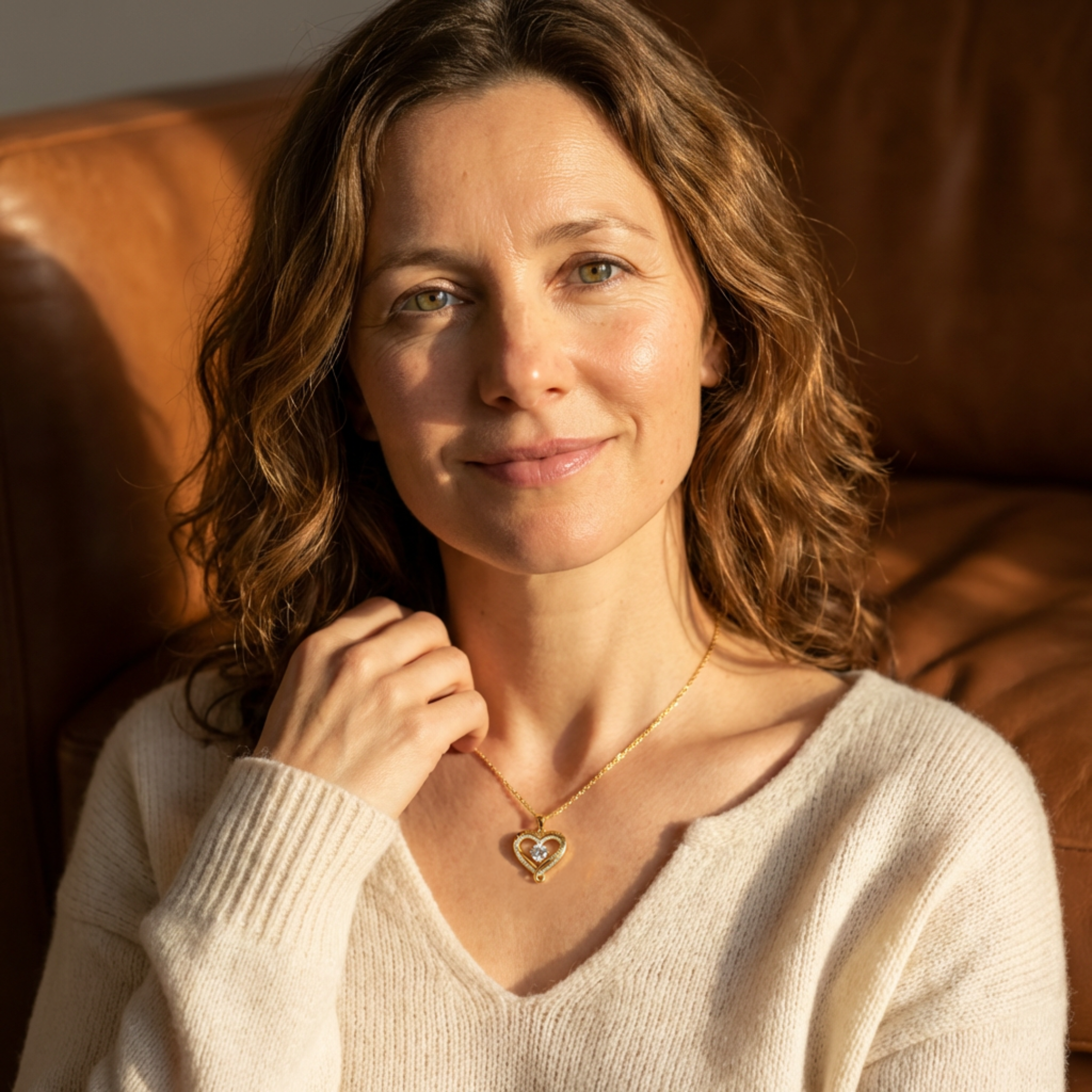 To My Wife – Engraved Double Hearts Necklace