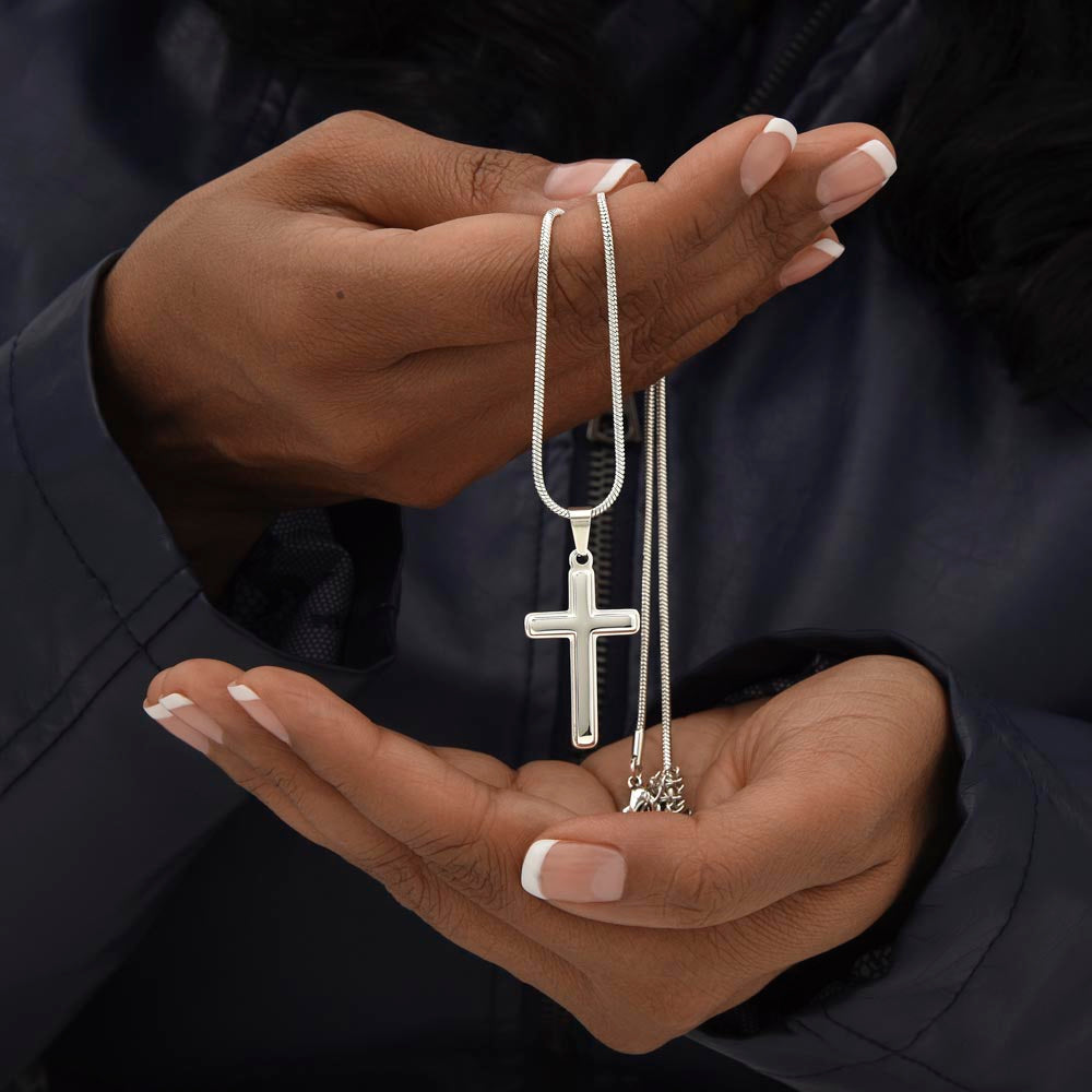 To My Grandson - Believe in Yourself - Cross Necklace