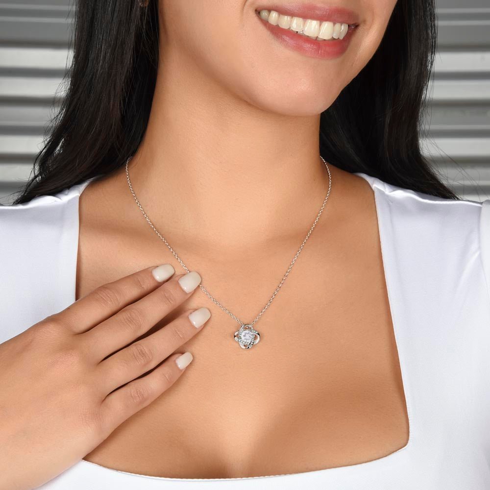 To My Mum - Eternal Rose Box - With Love Knot Necklace & Real Rose