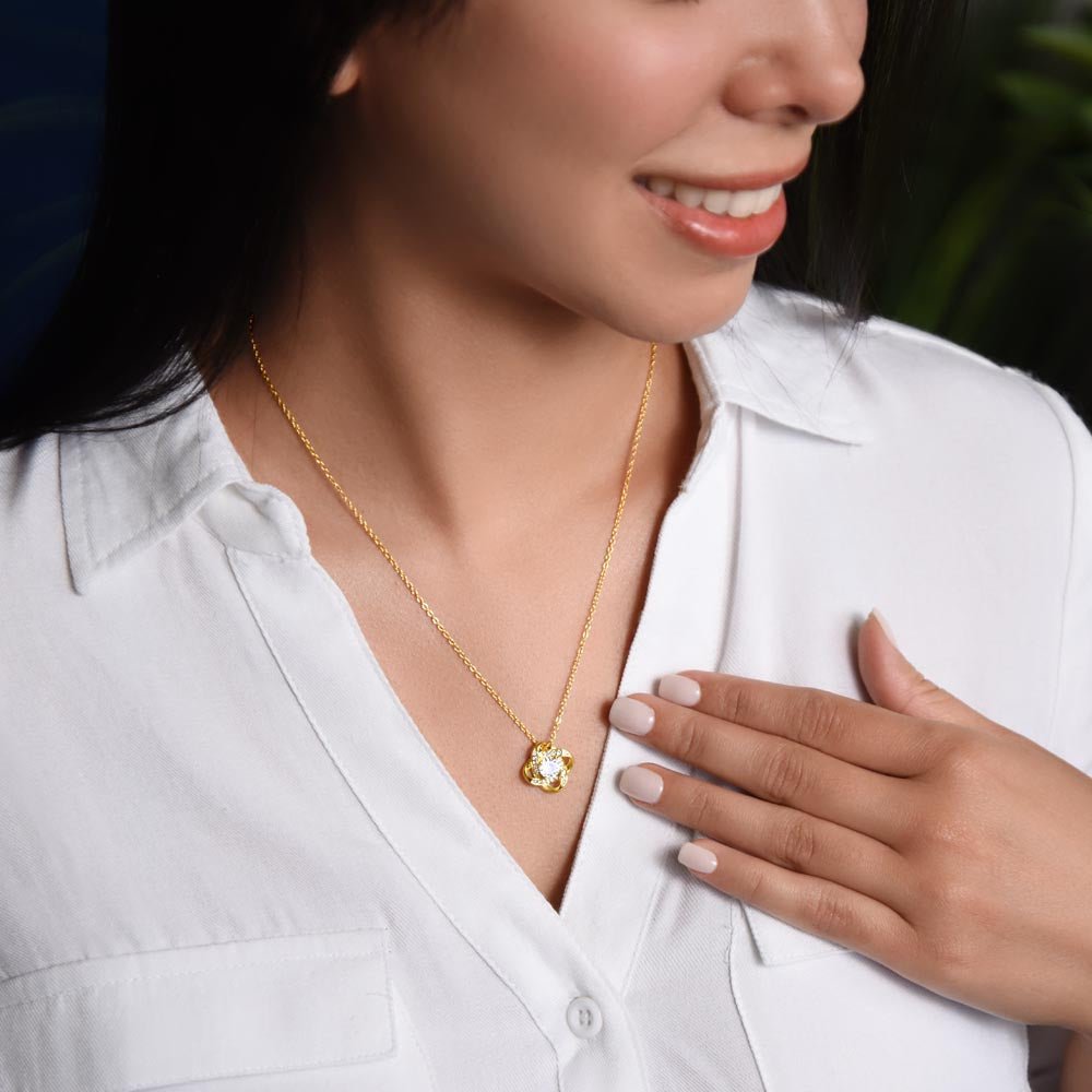 To My Mum - Eternal Rose Box - With Love Knot Necklace & Real Rose