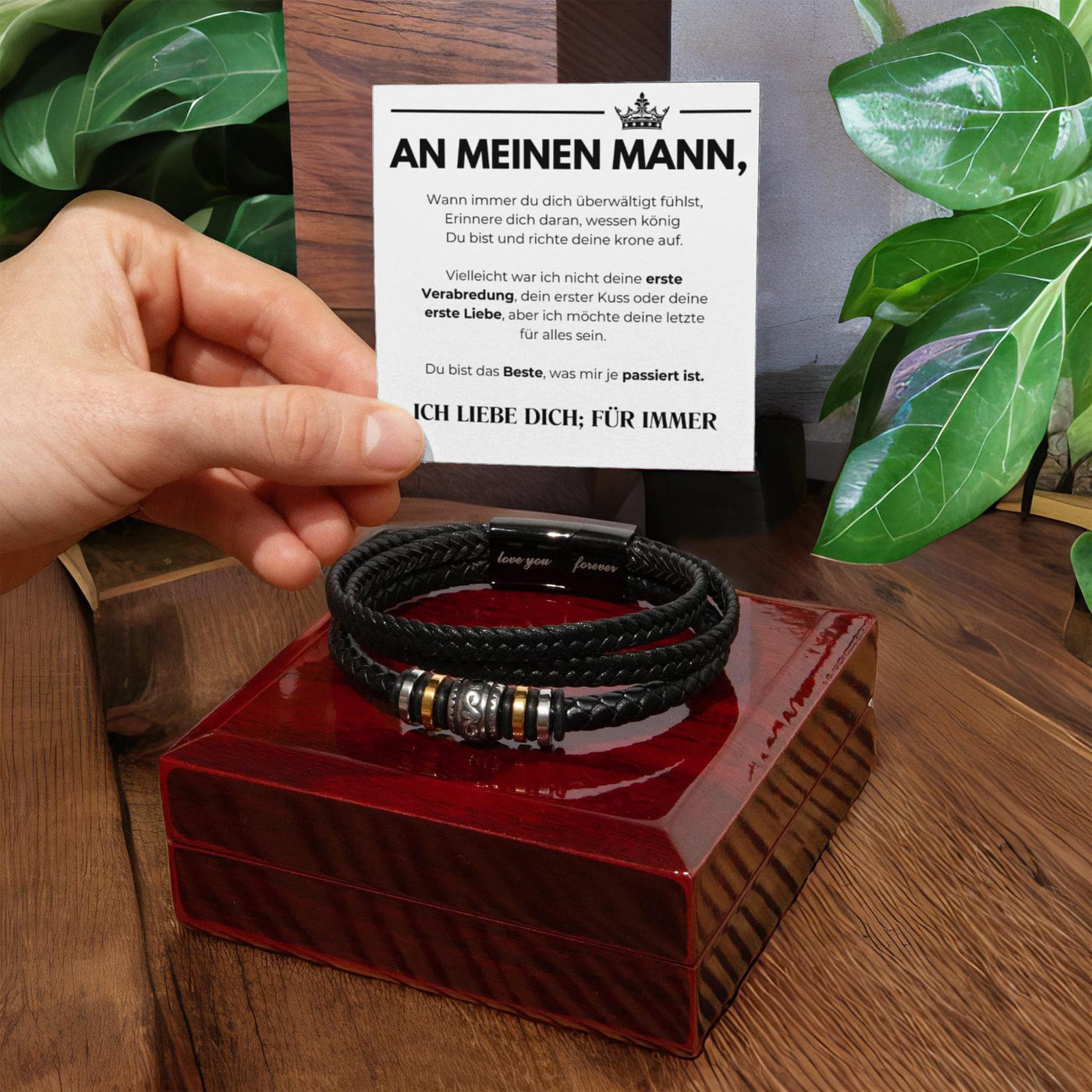 An Meinen Mann - Ich Liebe Dich Für Immer - Lederarmband