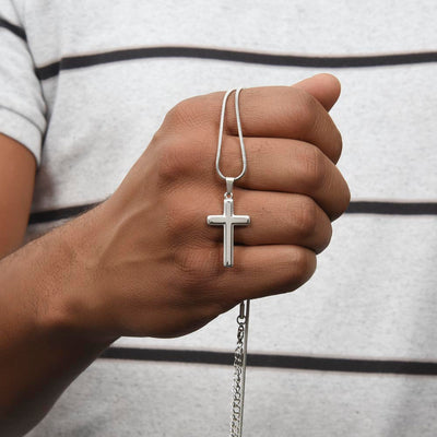 To My Grandson - Believe in Yourself - Cross Necklace