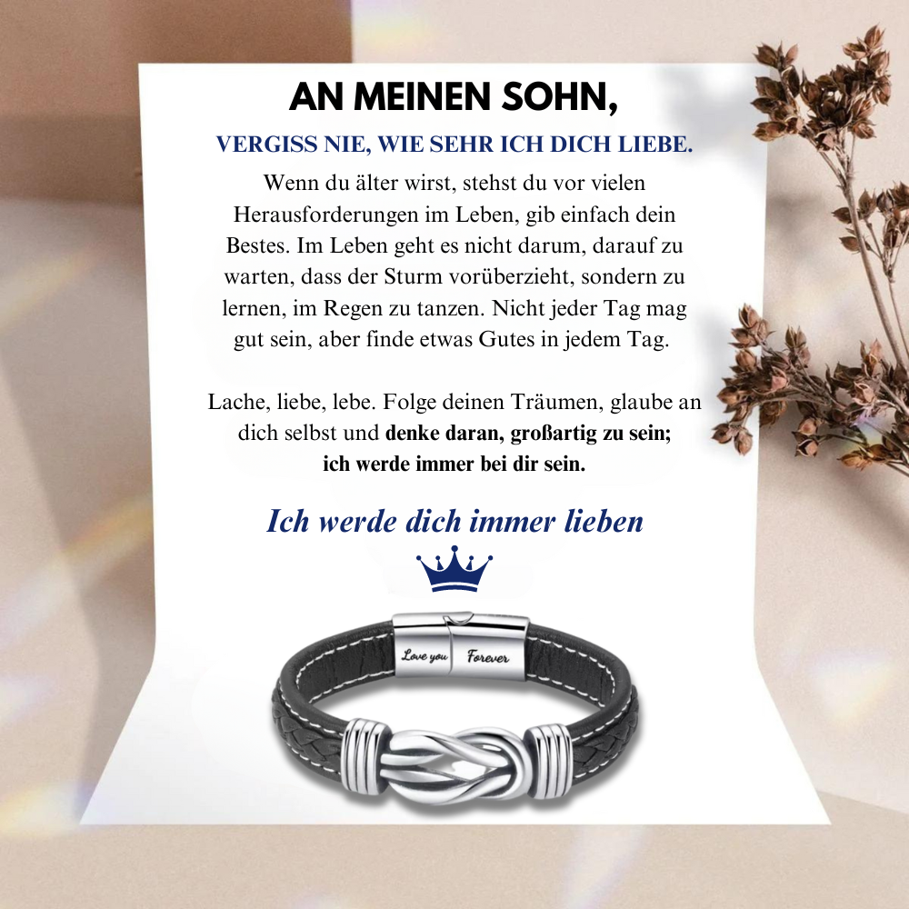 An Meinen Sohn - Ich werde dich immer lieben - Infinity Armband