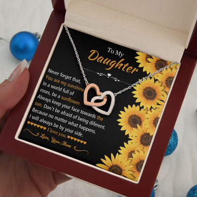 To My Daughter - You Are My Sunshine - Heart Necklace