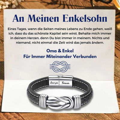 An Meinen Enkel - Für Immer Miteinander Verbunden - Infinity Lederarmband