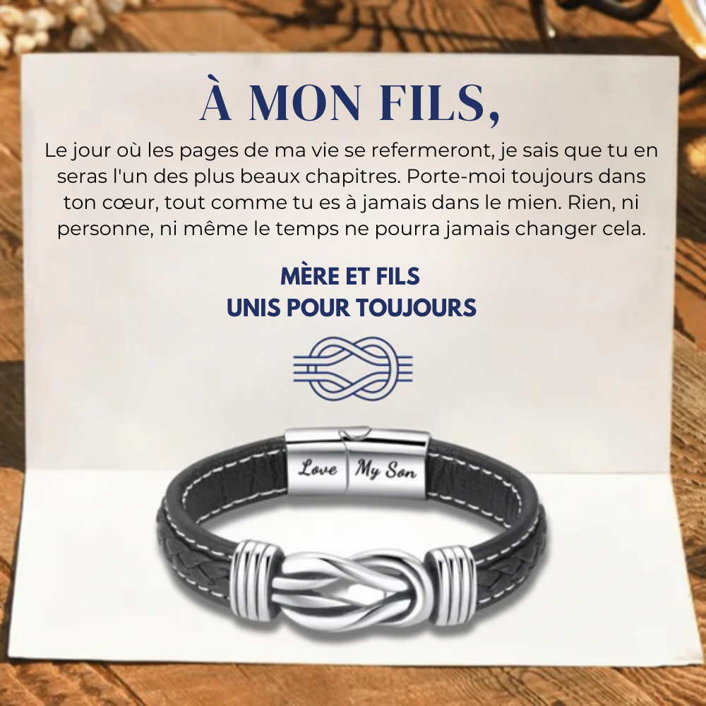 À Mon Fils - Mère Et Fils Unis Pour Toujours - Bracelet Infini