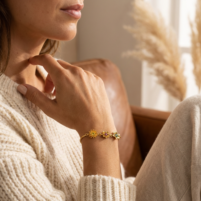 Edimensional Birth Flower Bracelet