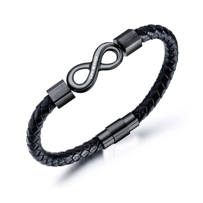 Til Min Mand - Personliggjort Læder Infinity Armbånd