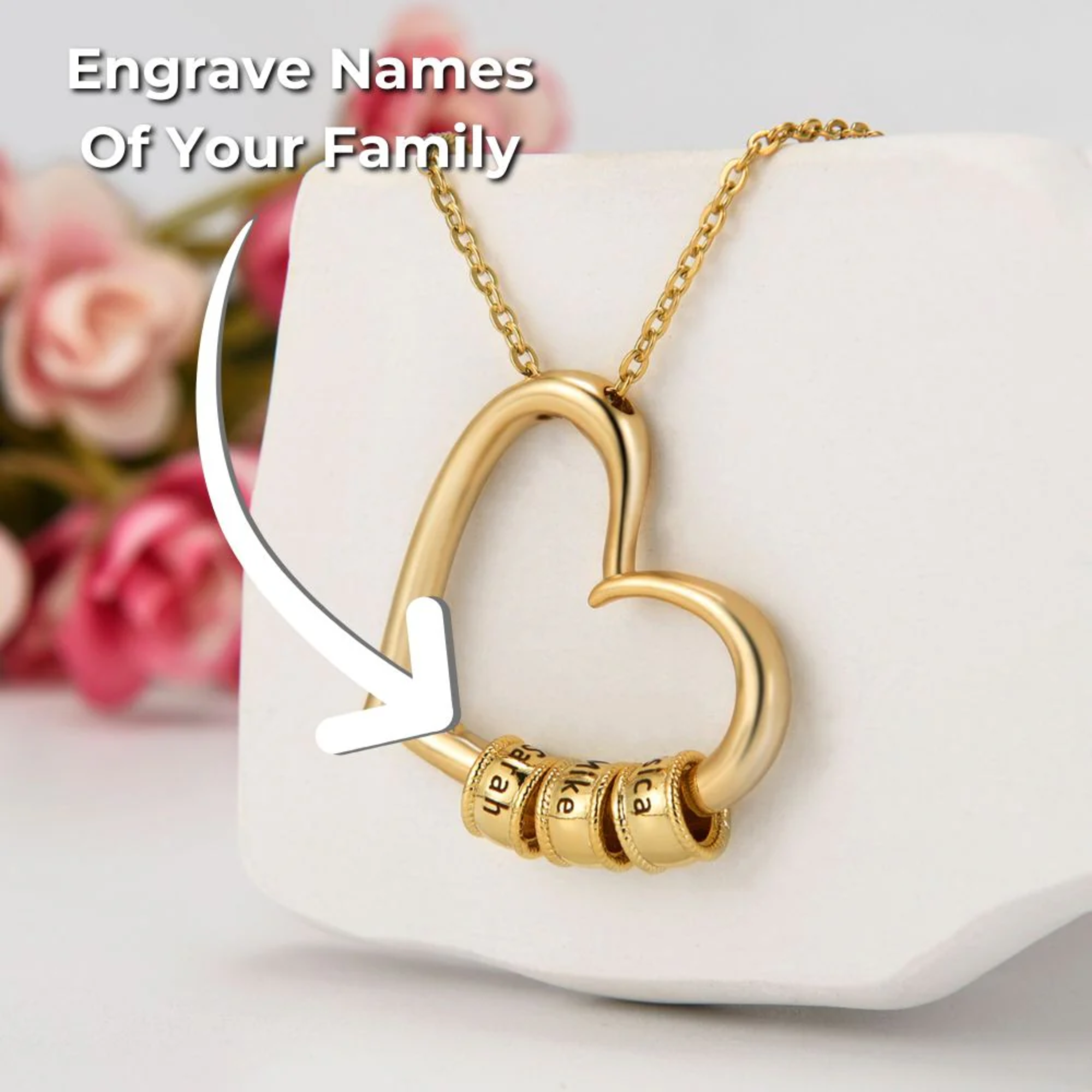 To The Best Mom In The World - Love Necklace With Engraved Pendant