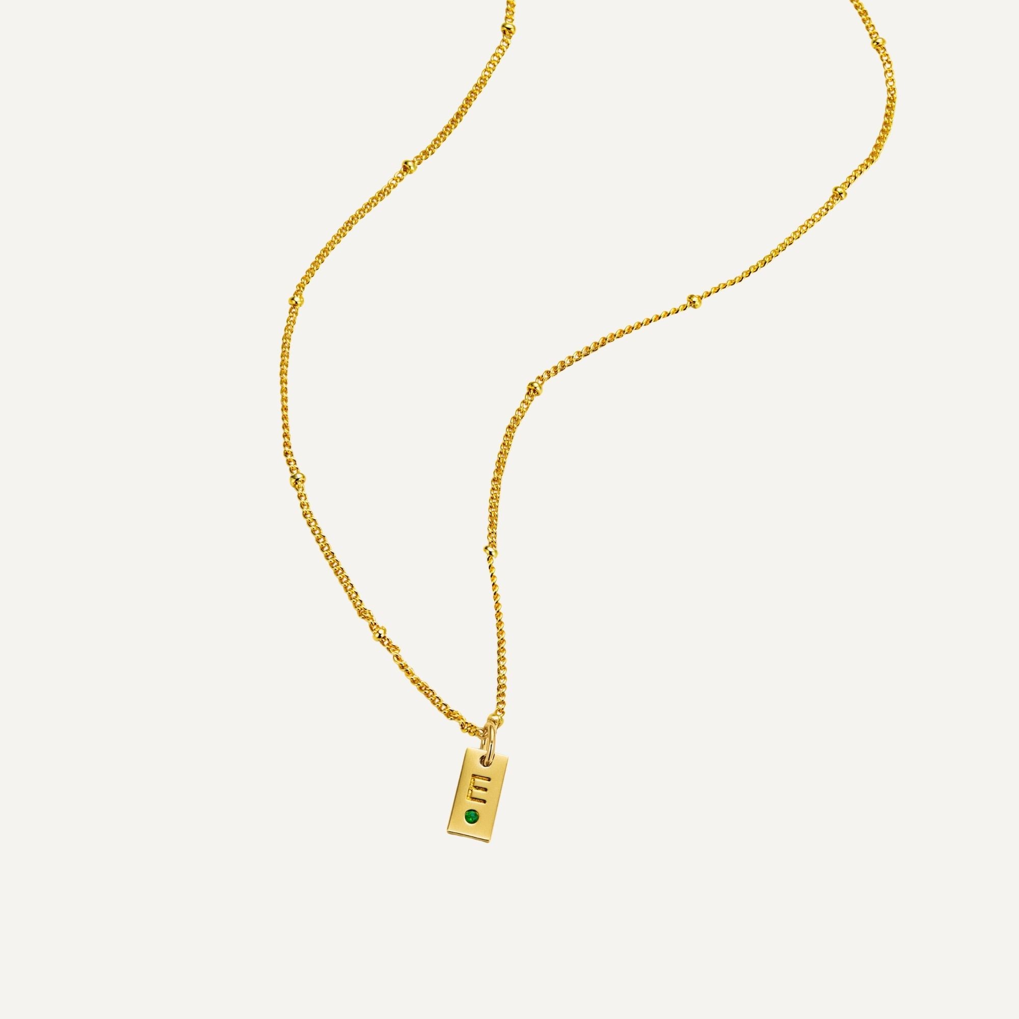 New Mom - Tag Birthstone Necklace