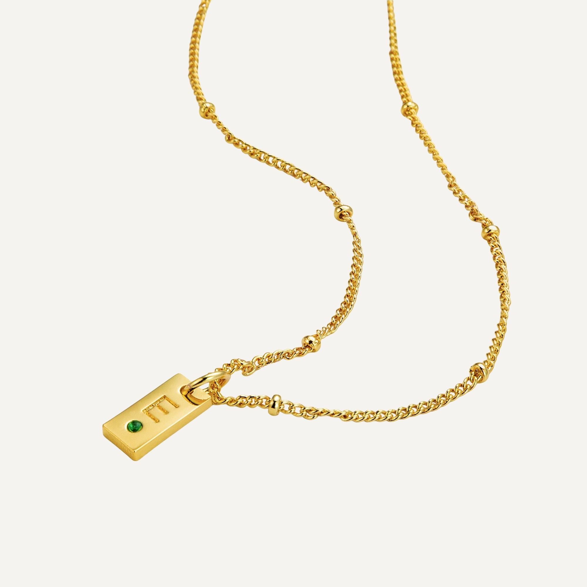 New Mom - Tag Birthstone Necklace