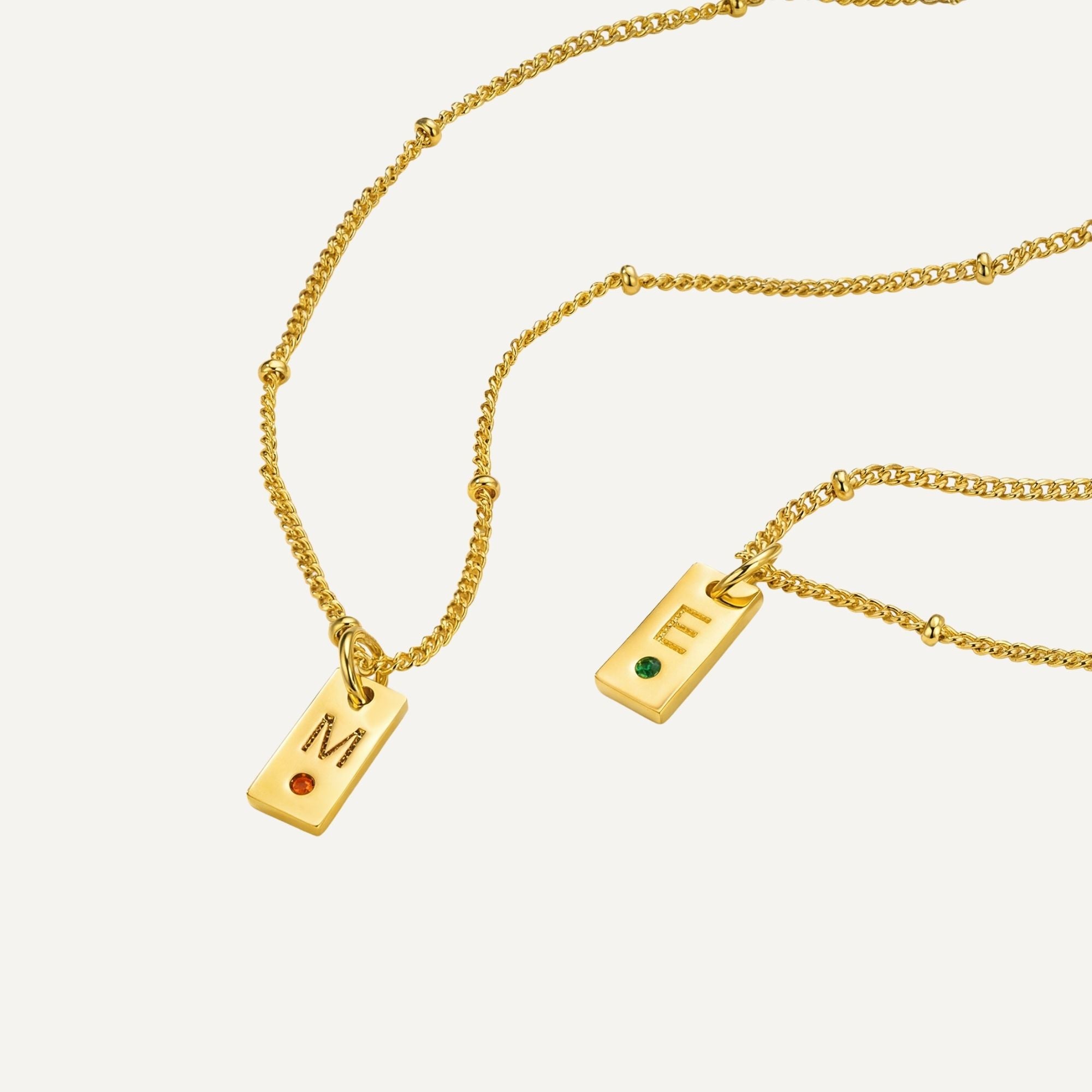 New Mom - Tag Birthstone Necklace