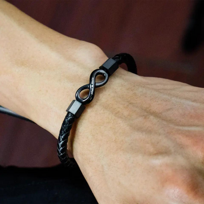 À Mon Homme - Bracelet Infini en Cuir Personnalisé