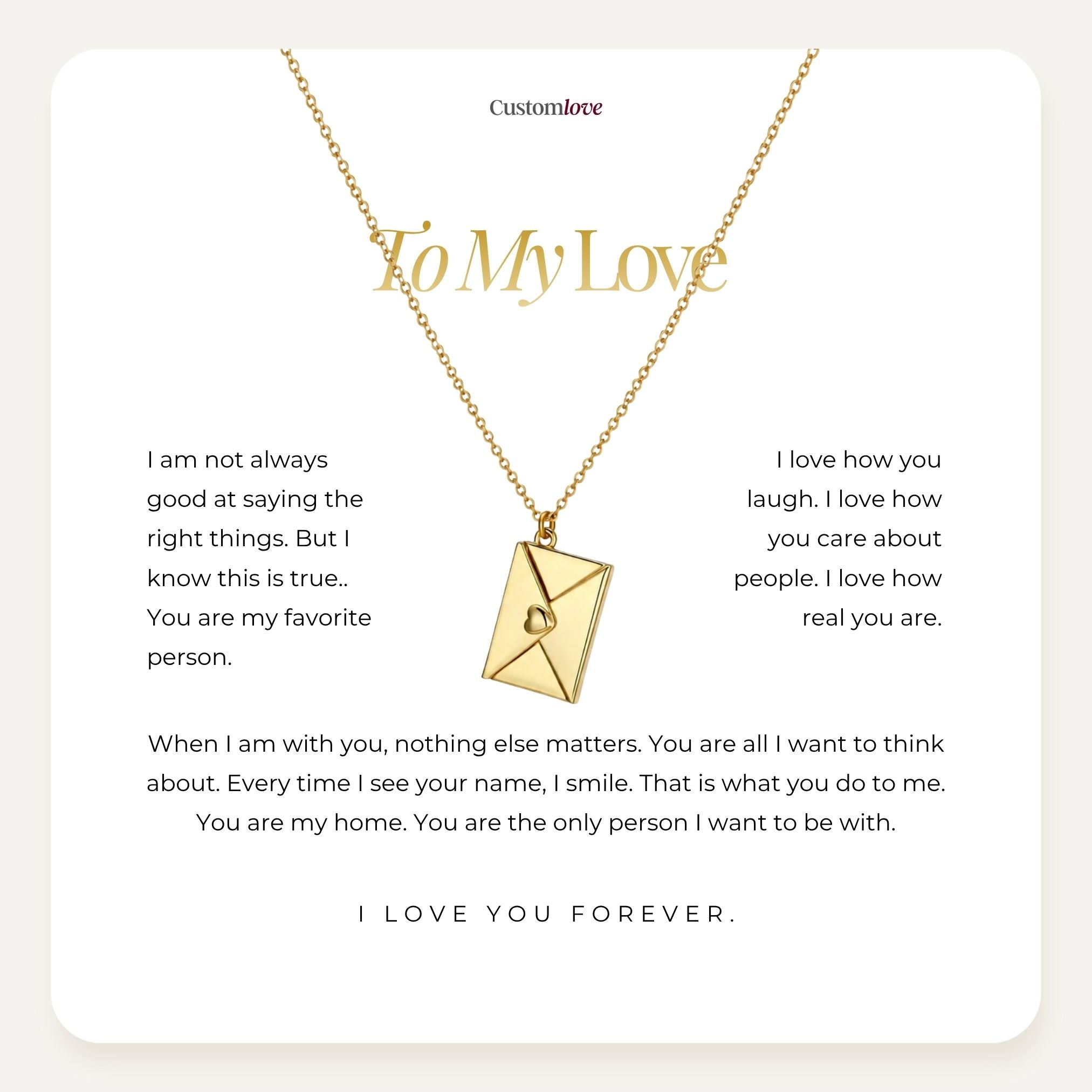 Love Letter Necklace - To My Love
