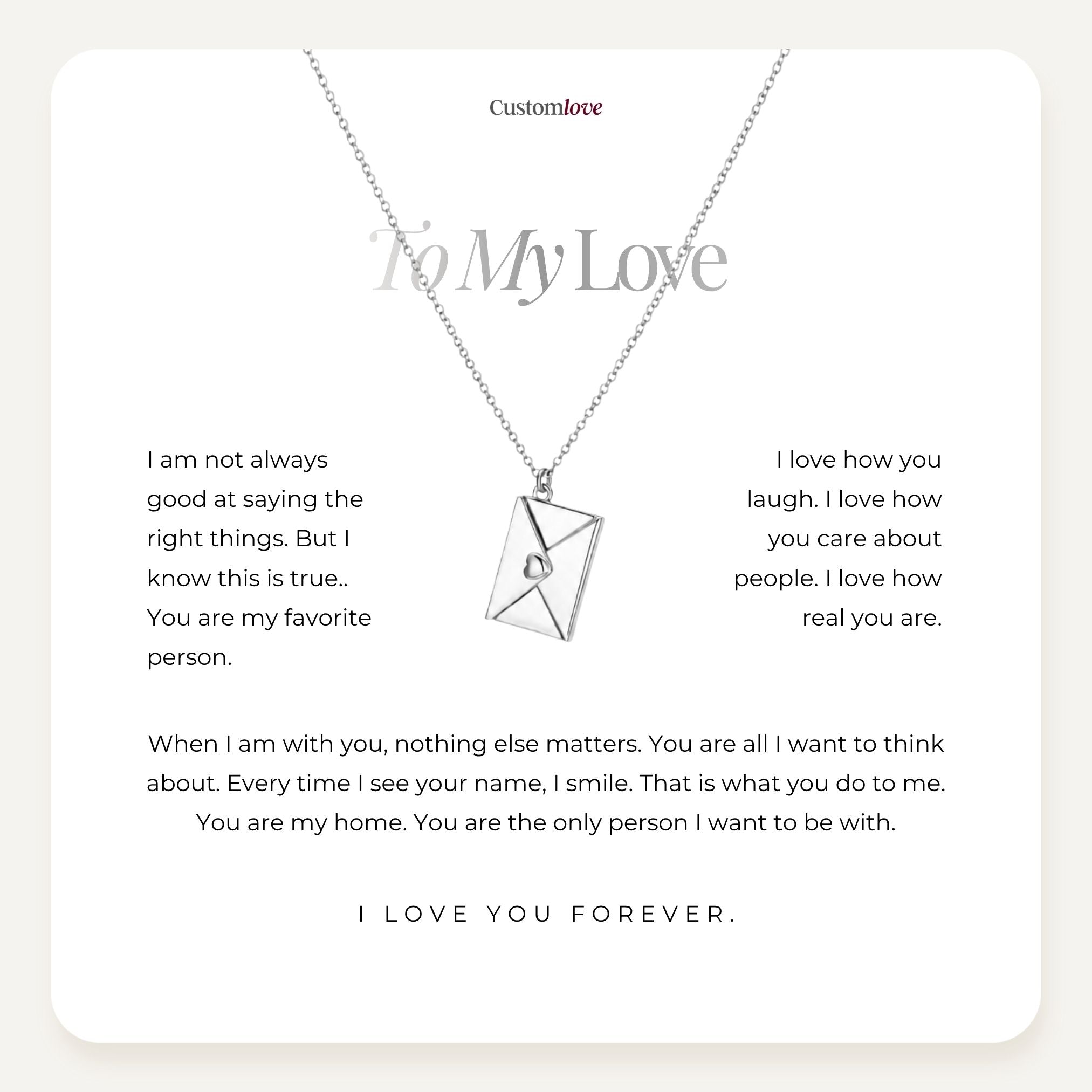 Love Letter Necklace - To My Love