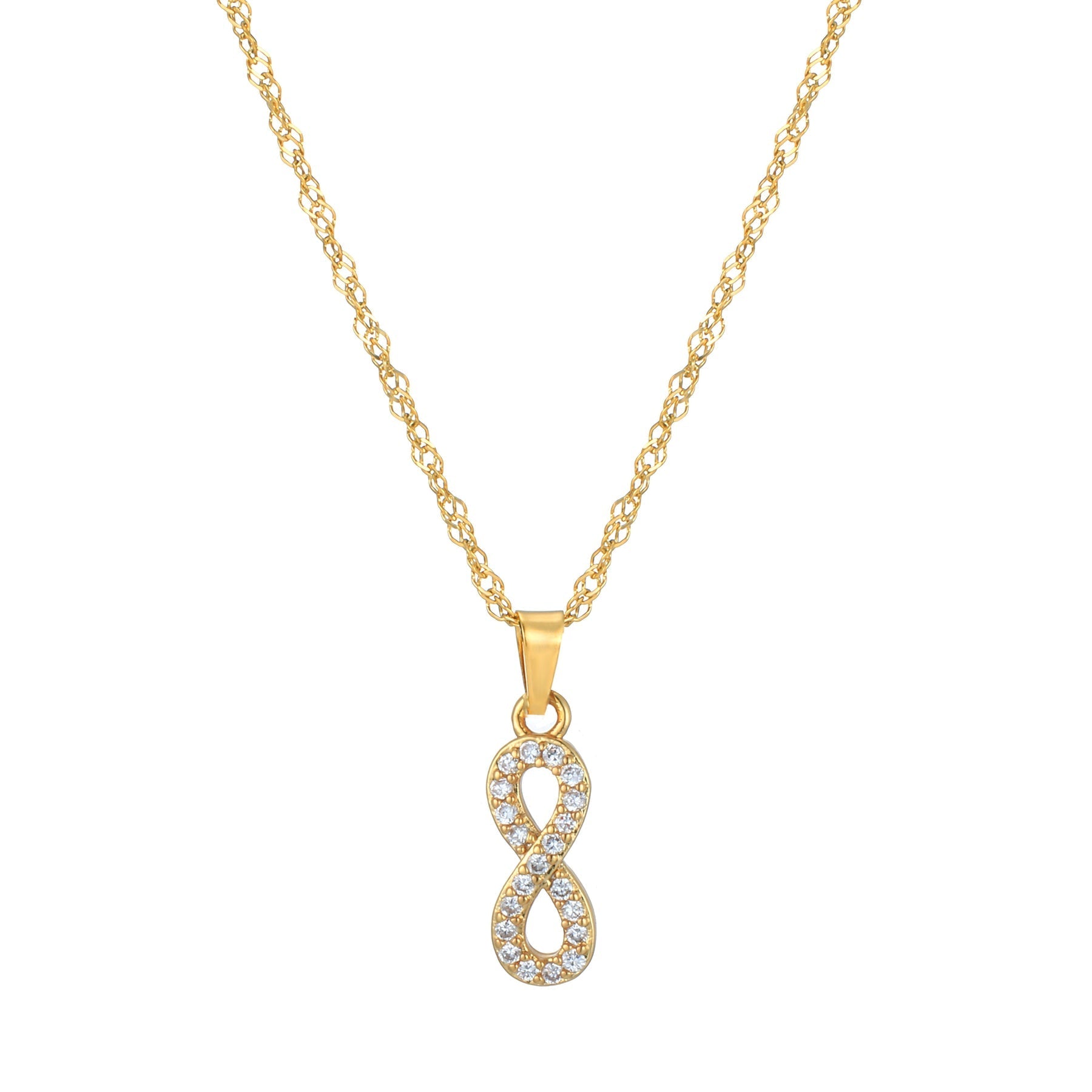 Letter Necklace with Zirconia