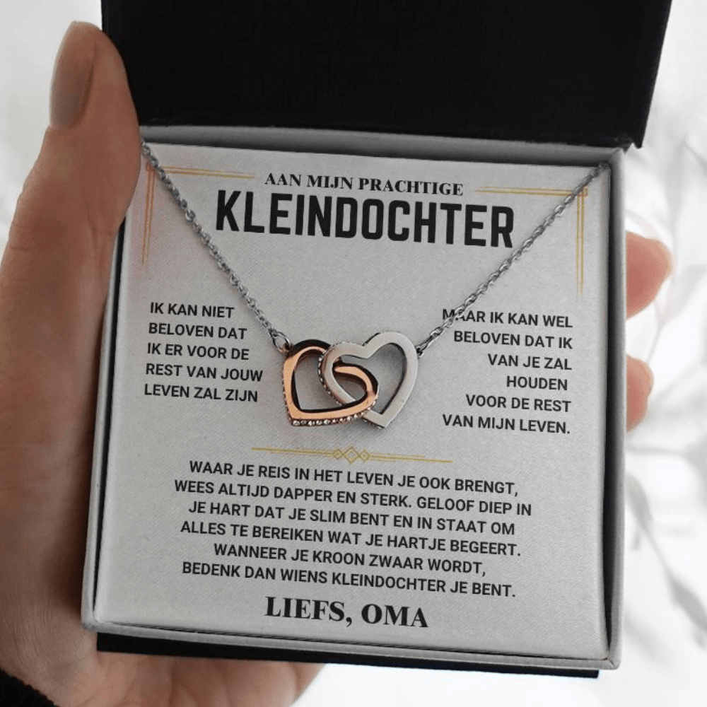 Aan Mijn Kleindocht - Harten ketting - gratis oorbellen