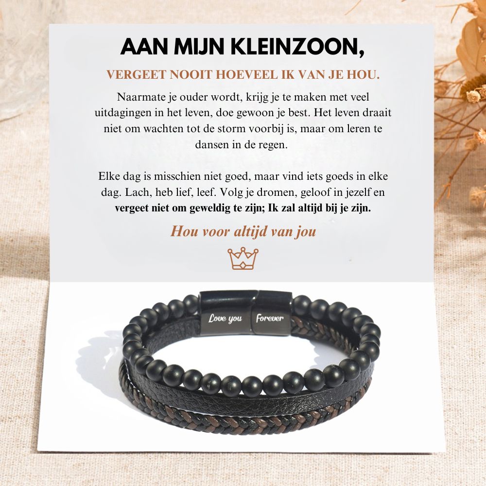 Aan Mijn Kleinzoon - Kalmerende Lava Stenen Armband