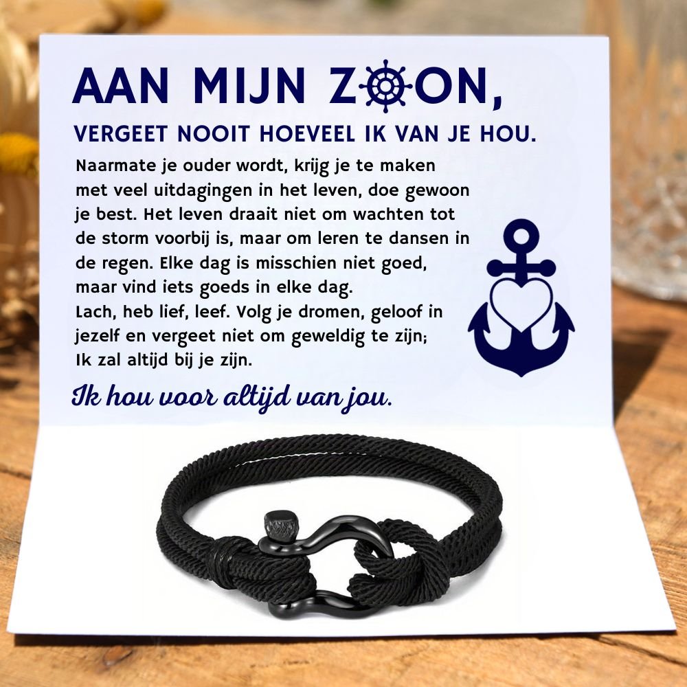 Aan Mijn Zoon - Ik hou voor Altijd van Jou - Nautische armband