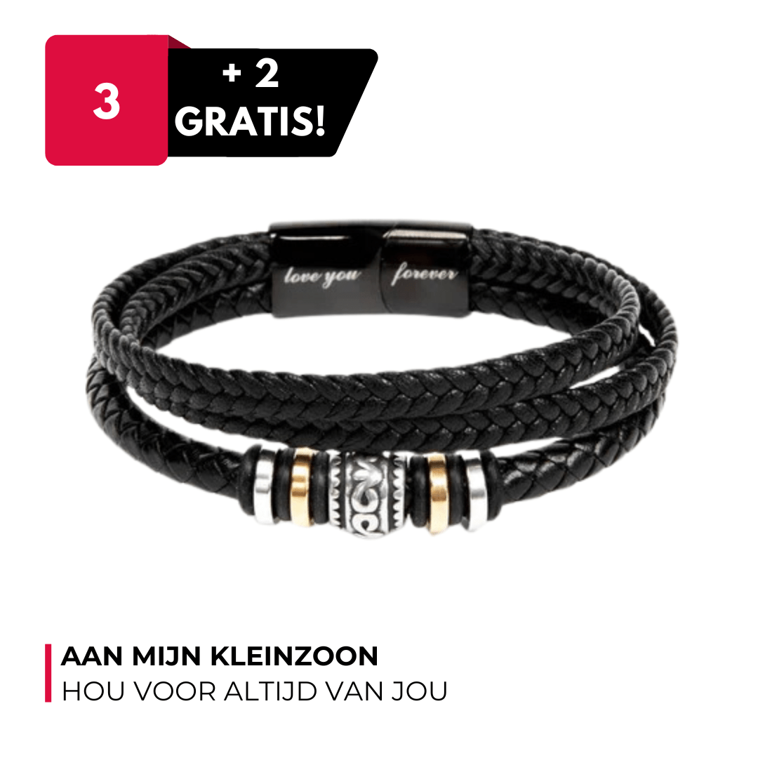 Aan Mijn Kleinzoon - Hou voor Altijd van Jou - Leren Armband