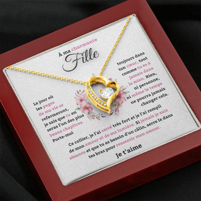 À ma charmante fillle - je t'aime - je t'aime - collier de cœur