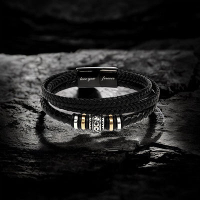 À Mon Petit-fils - Je T'aime Infiniment - Bracelet En Cuir