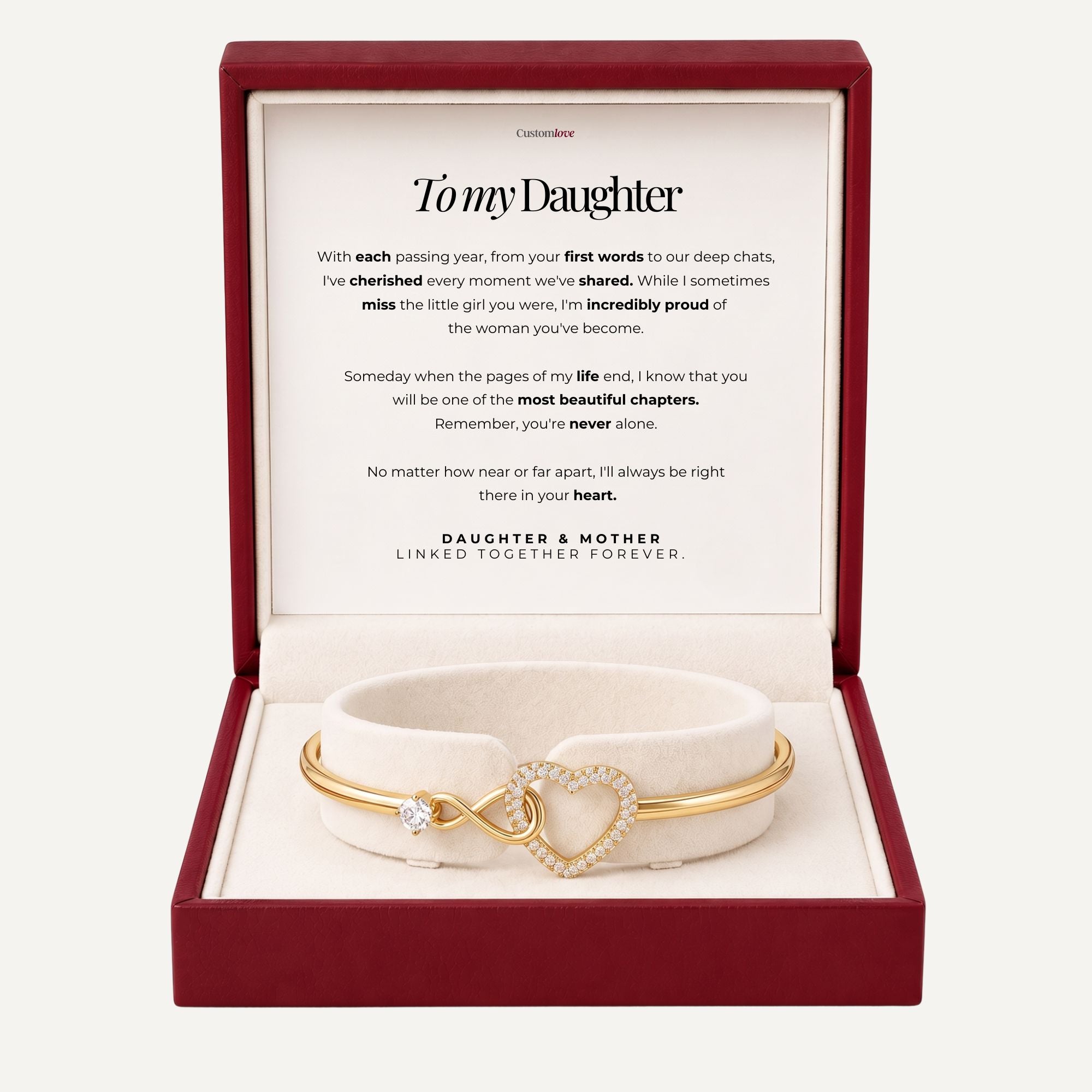 To My Daughter - Infinity Heart Bracelet