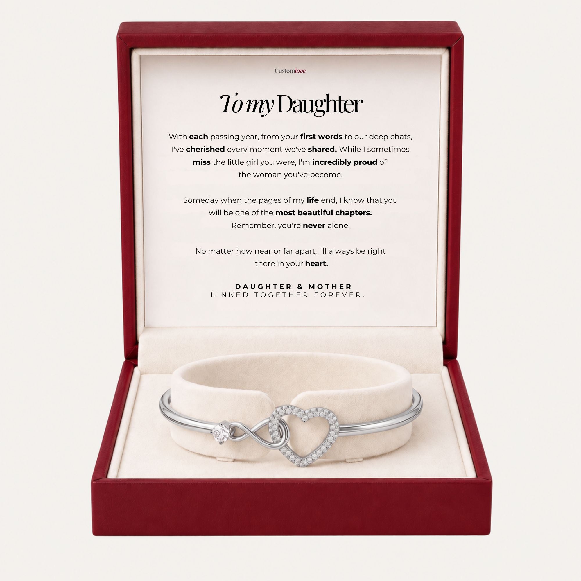 To My Daughter - Infinity Heart Bracelet