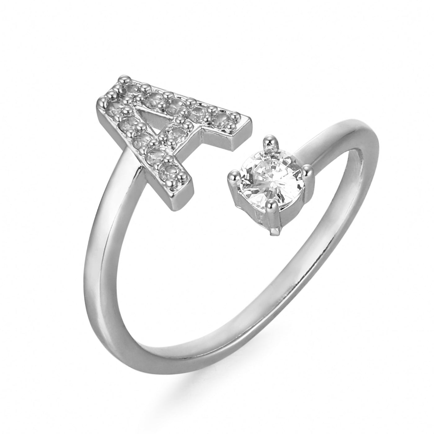 Letter Ring 'Initial' met Zirkonia