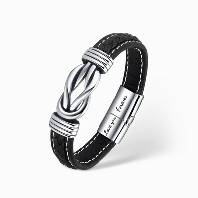 A Mio Nipote - Uniti Per Sempre - Bracciale In Pelle Infinity