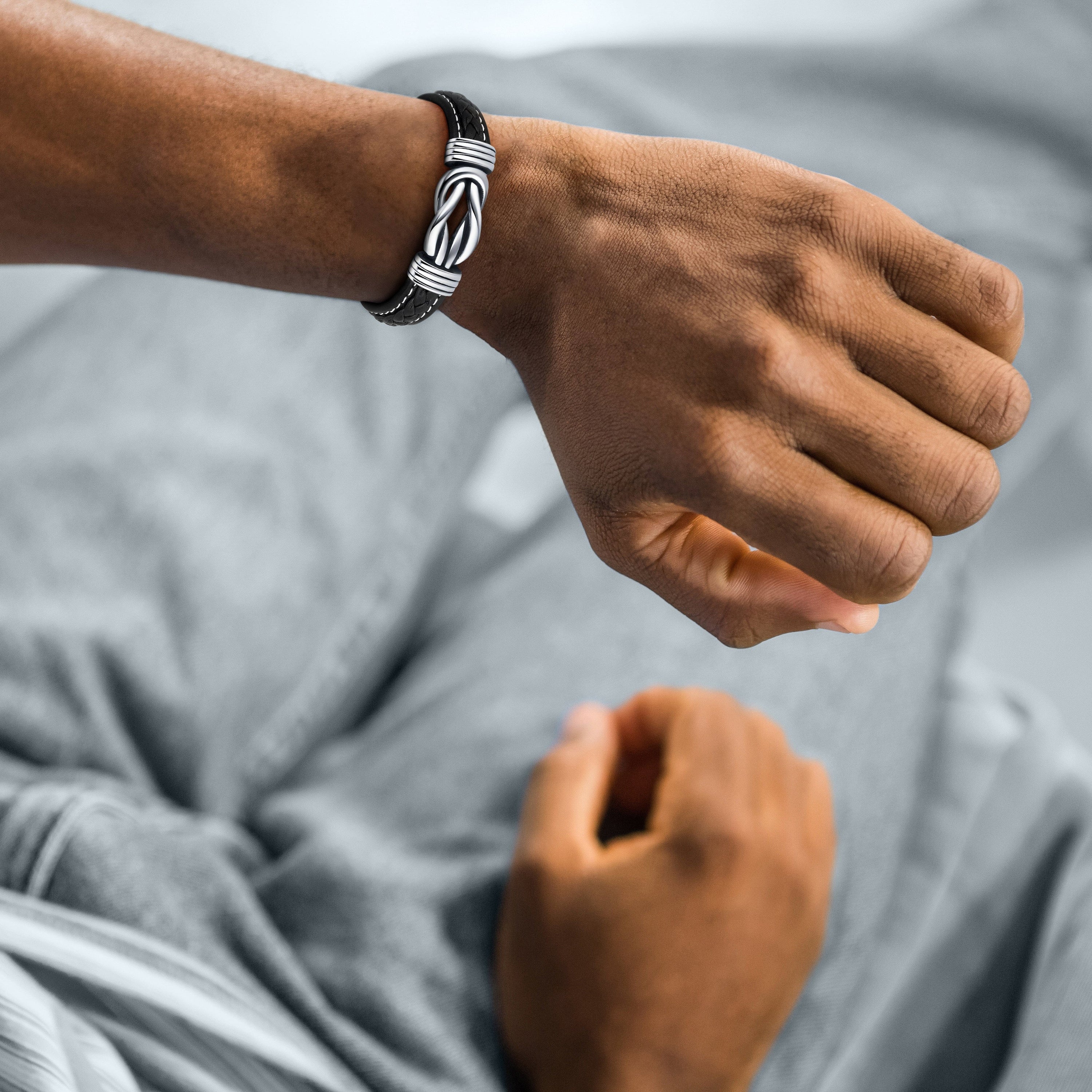 To My Son - Mother and Son Forever Connected - Personalized Infinity Bracelet