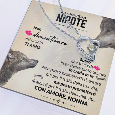 Alla Mia Bella Nipote - Collana Con Cuore - Con Amore, Nonna