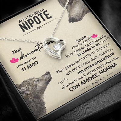 Alla Mia Bella Nipote - Collana Con Cuore - Con Amore, Nonna