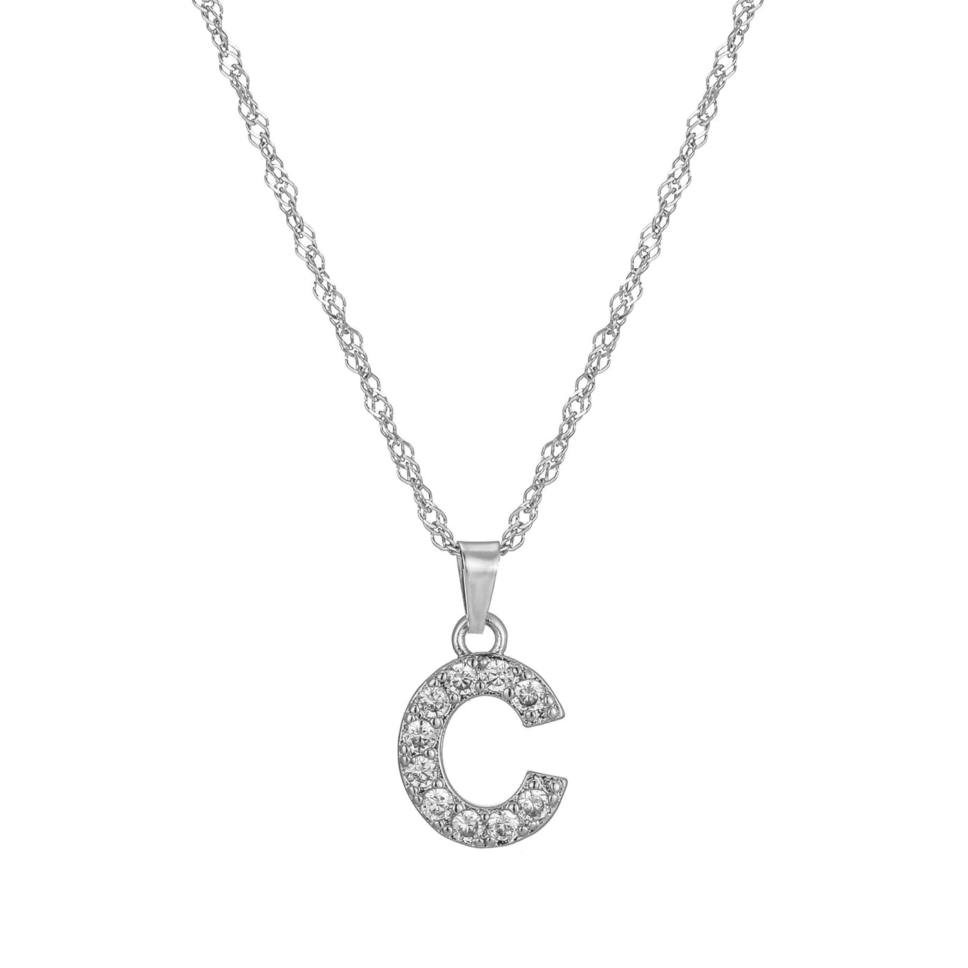 Letter Necklace With Zirconia