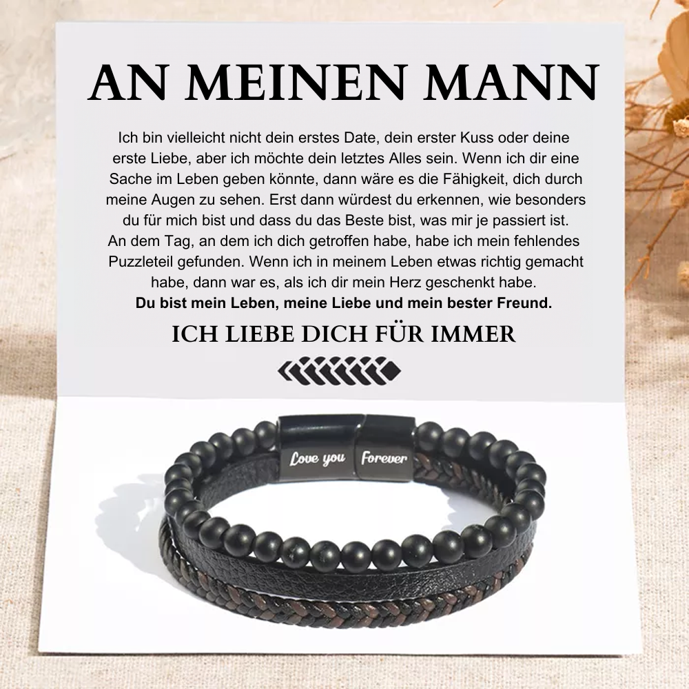 An Meinen Mann - Sei Mein Letztes Ding - Versprechen Lederarmband