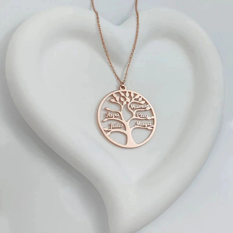 Personalisierte Gravierte Baum Des Lebens Halskette Bis Zu 13 Namen - Muttertag Geschenke