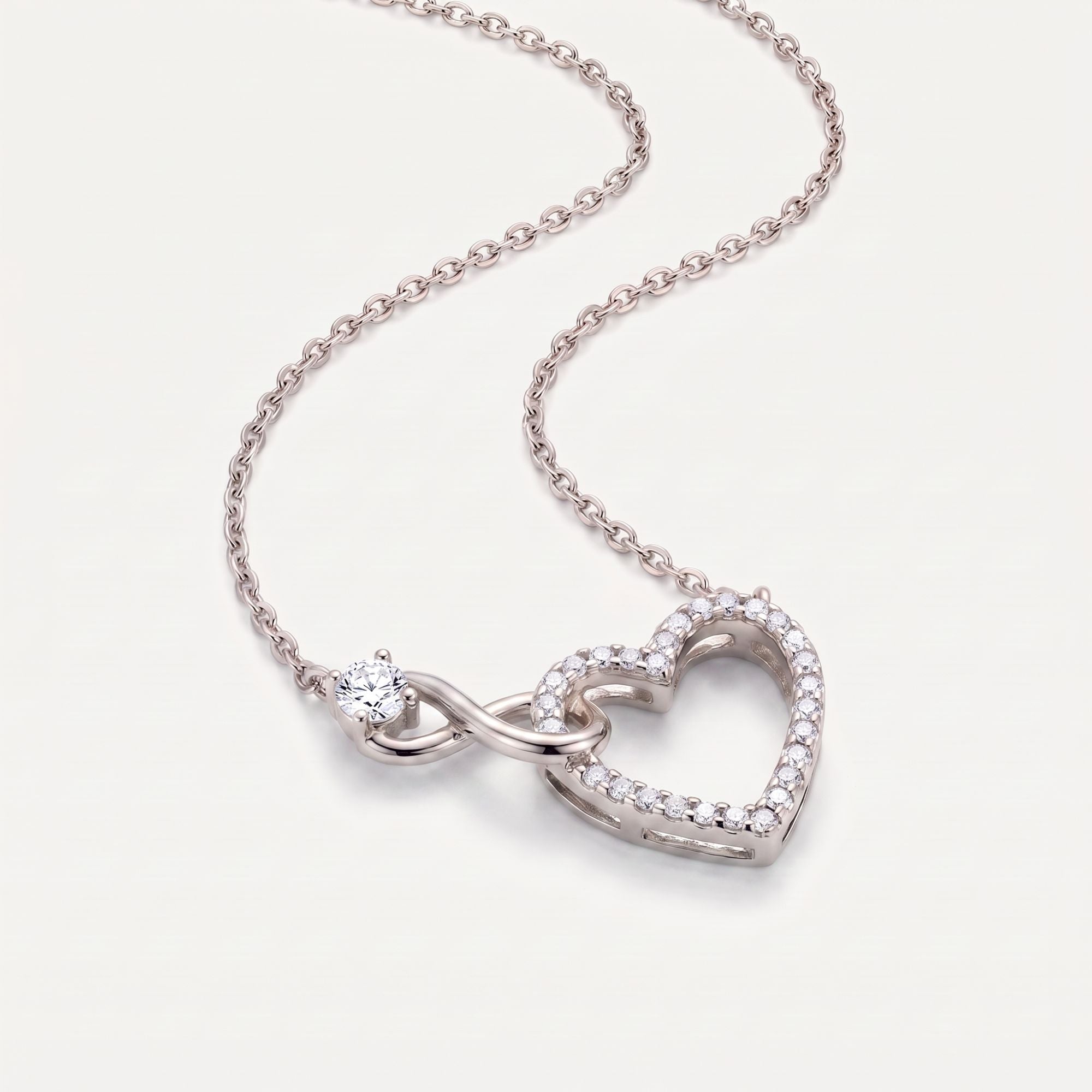 Mother and Daughter – Infinity Heart Necklace – Their Hearts As One