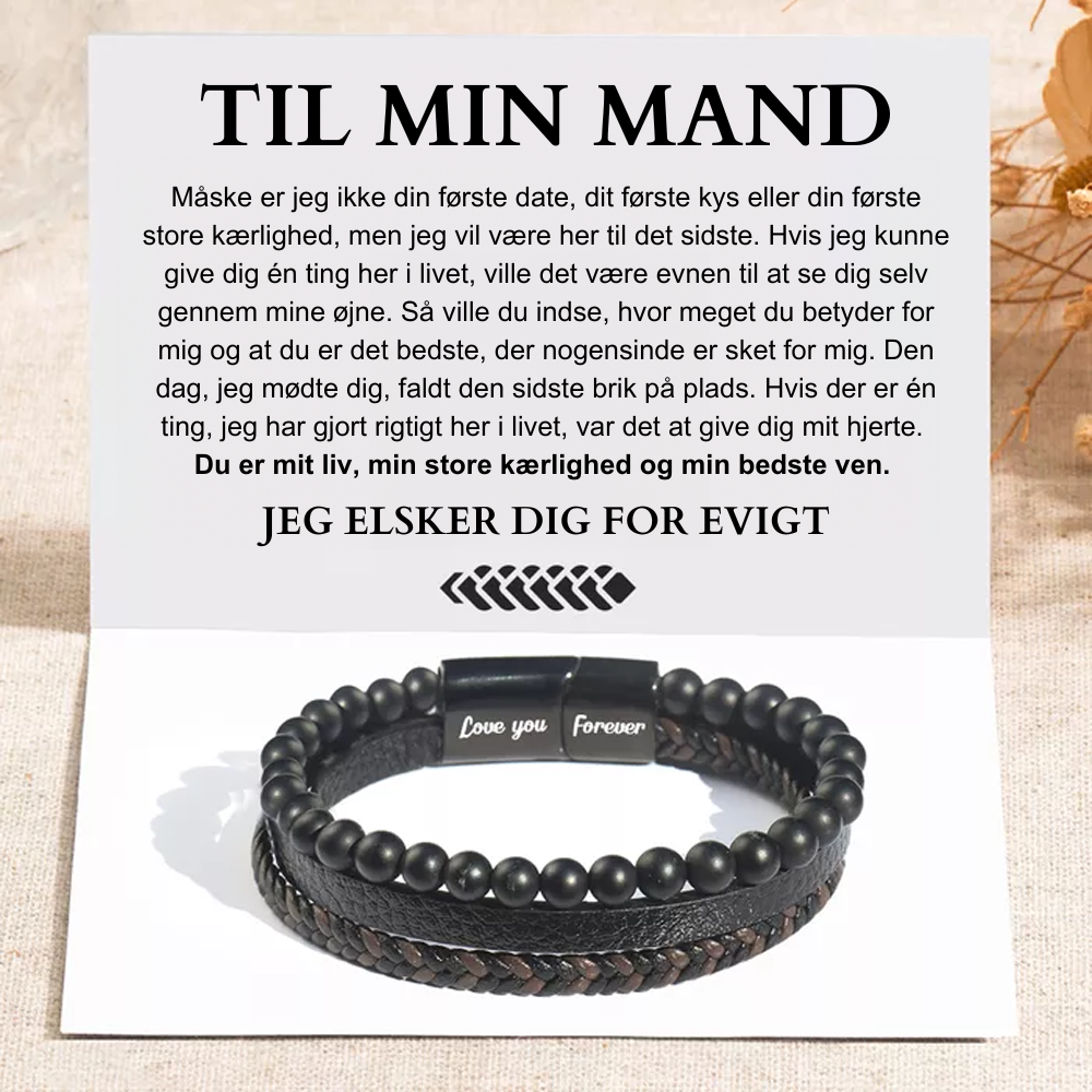 Til Min Mand - Vær Min Sidste Alting - Løfte Læderarmbånd