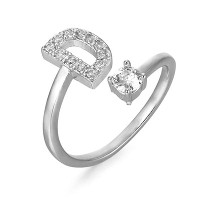 Letter Ring 'Initial' met Zirkonia