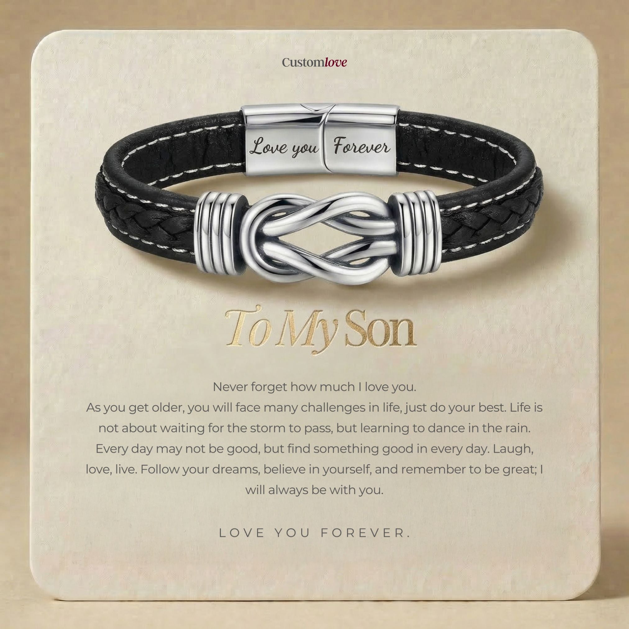 To My Son - Love You Forever - Infinity Linked Bracelet