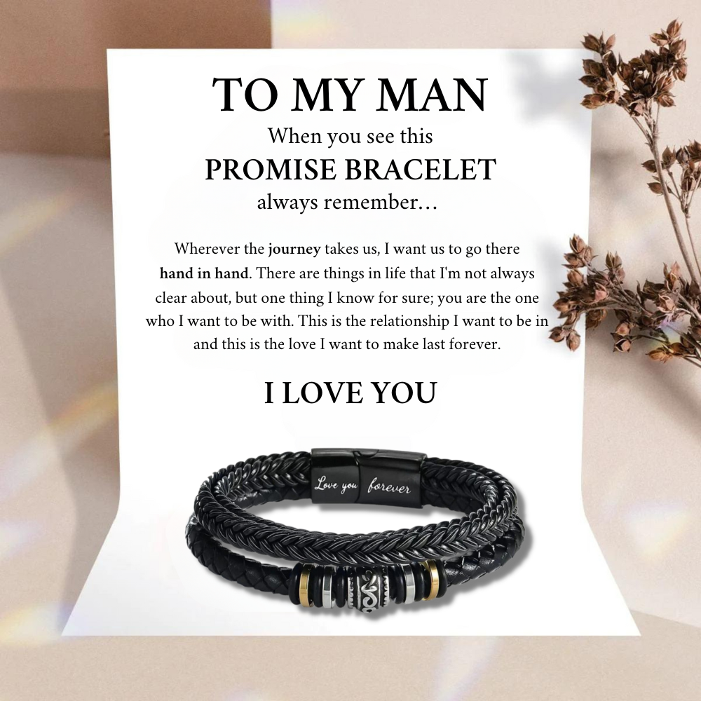 To My Man- Promise Leather Bracelet