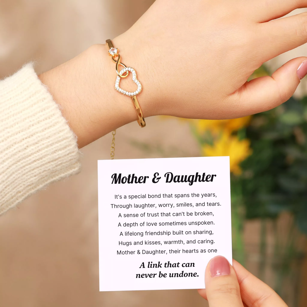 Mother and Daughter - A Link That Can Never Be Undone - Infinity Heart Bracelet