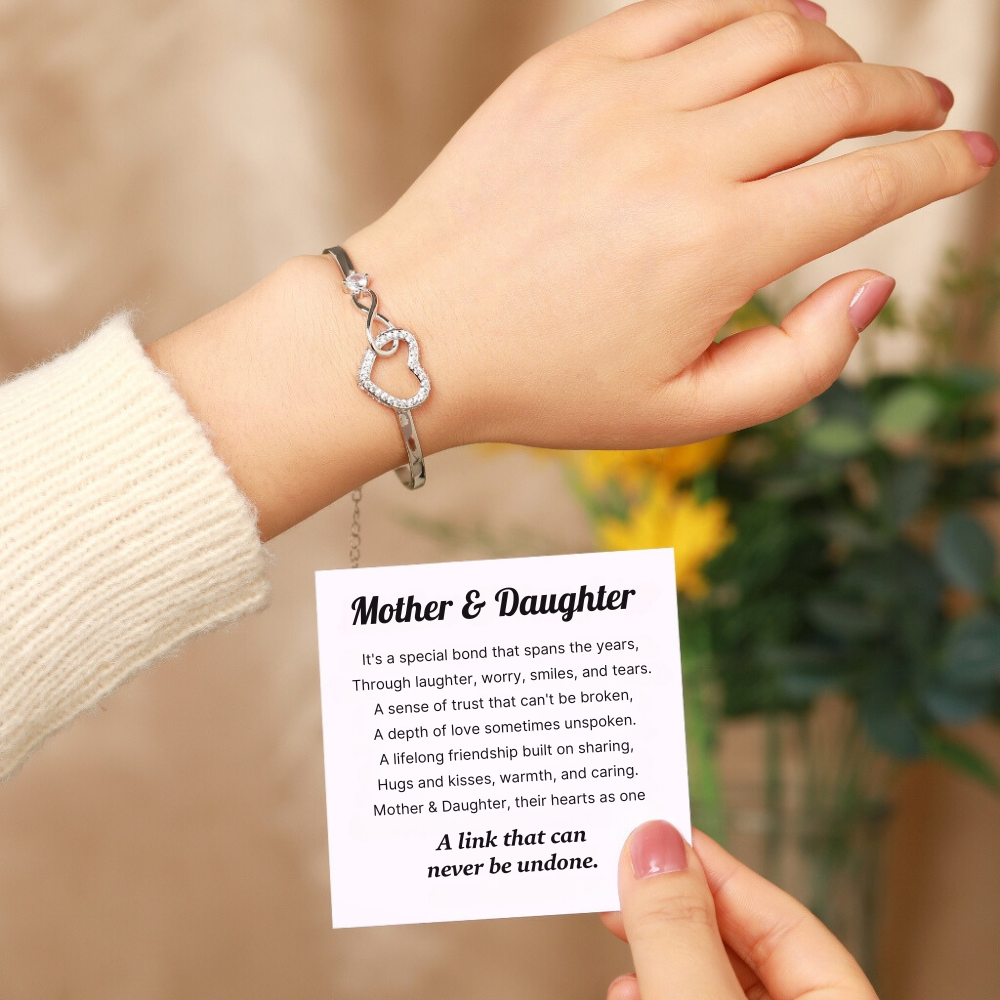 Mother and Daughter - A Link That Can Never Be Undone - Infinity Heart Bracelet