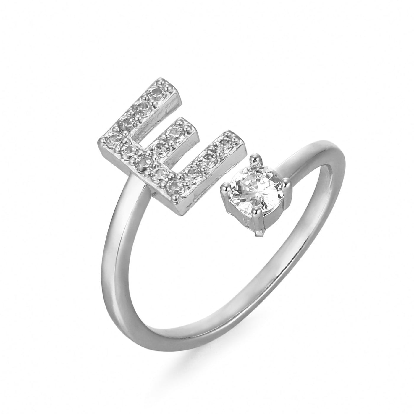 Letter Ring 'Initial' met Zirkonia