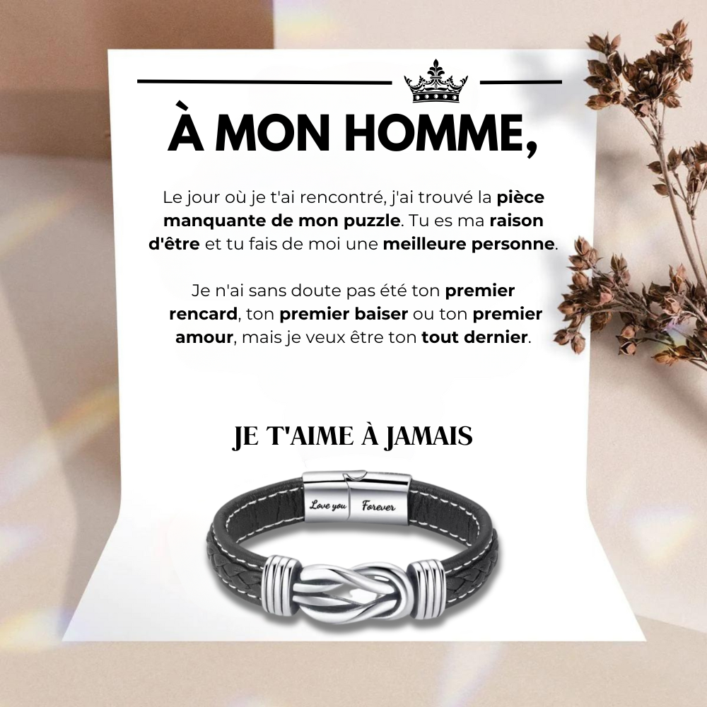 À Mon Homme - je t'aime; Giet Toujours - Bracelet Infini