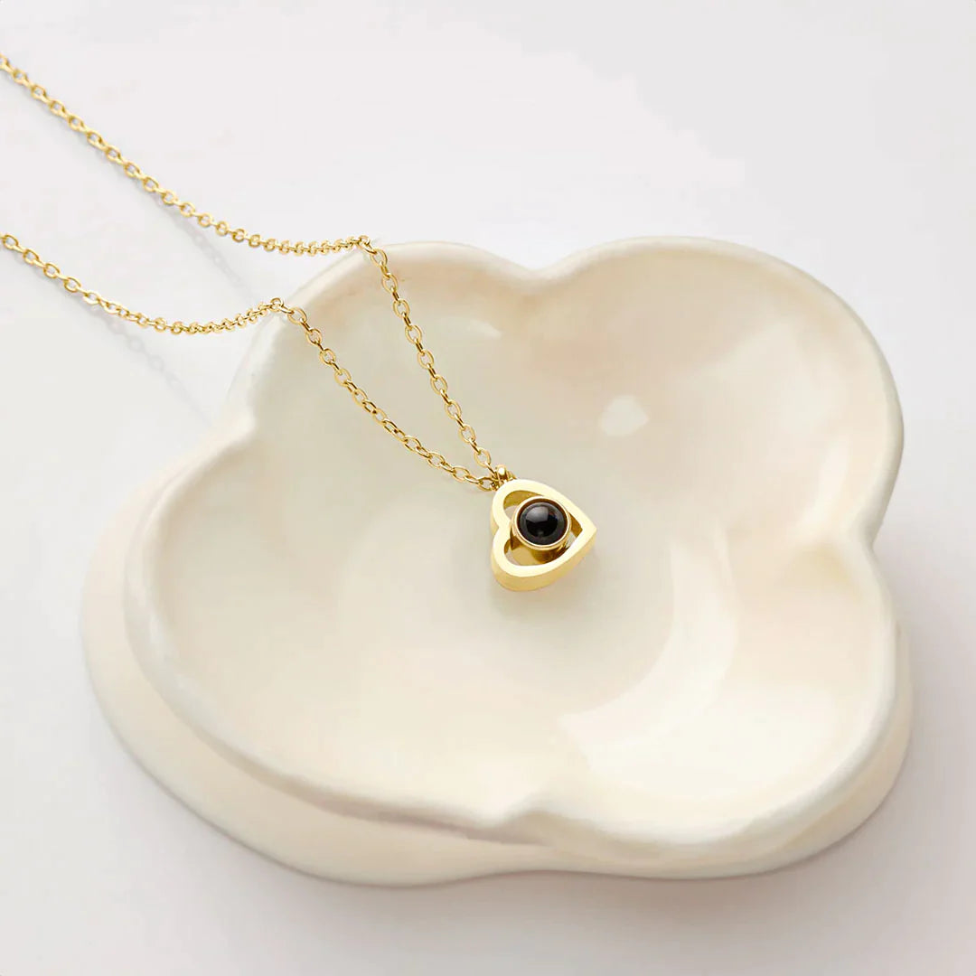 Eternal Rose Box - met hartfotoprojectie ketting en echte roos