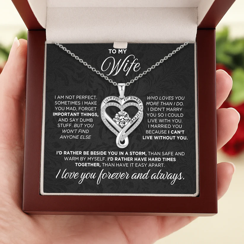 To My Wife – Engraved Heart Necklace